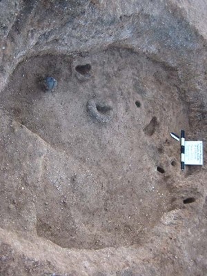 Figure 2. Pit with traces of postholes.
